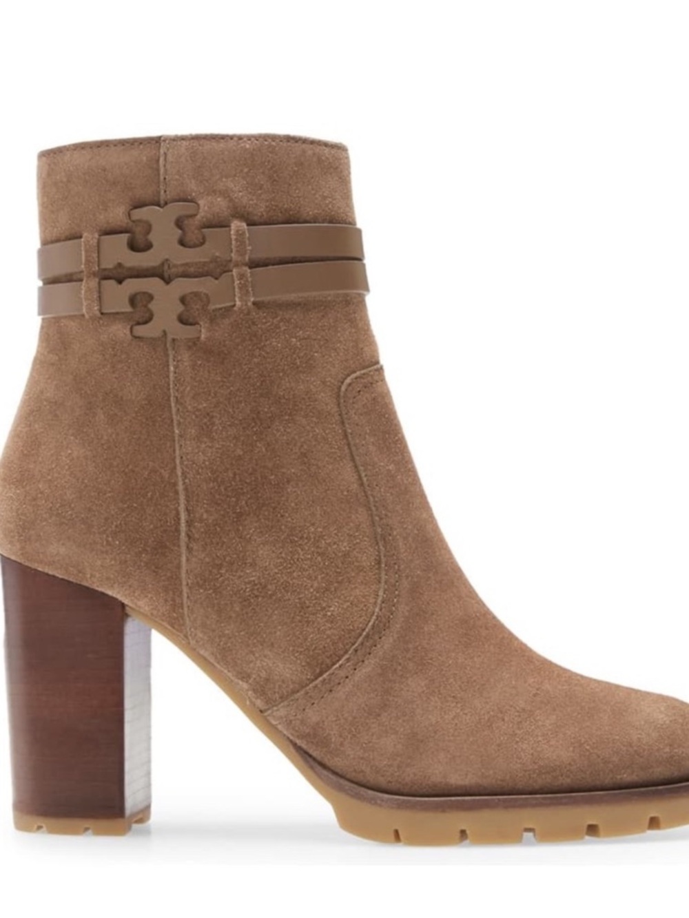 Tory Burch Brown Leigh Suede Lug Sole Booties Women’s Size 7.5 $400
